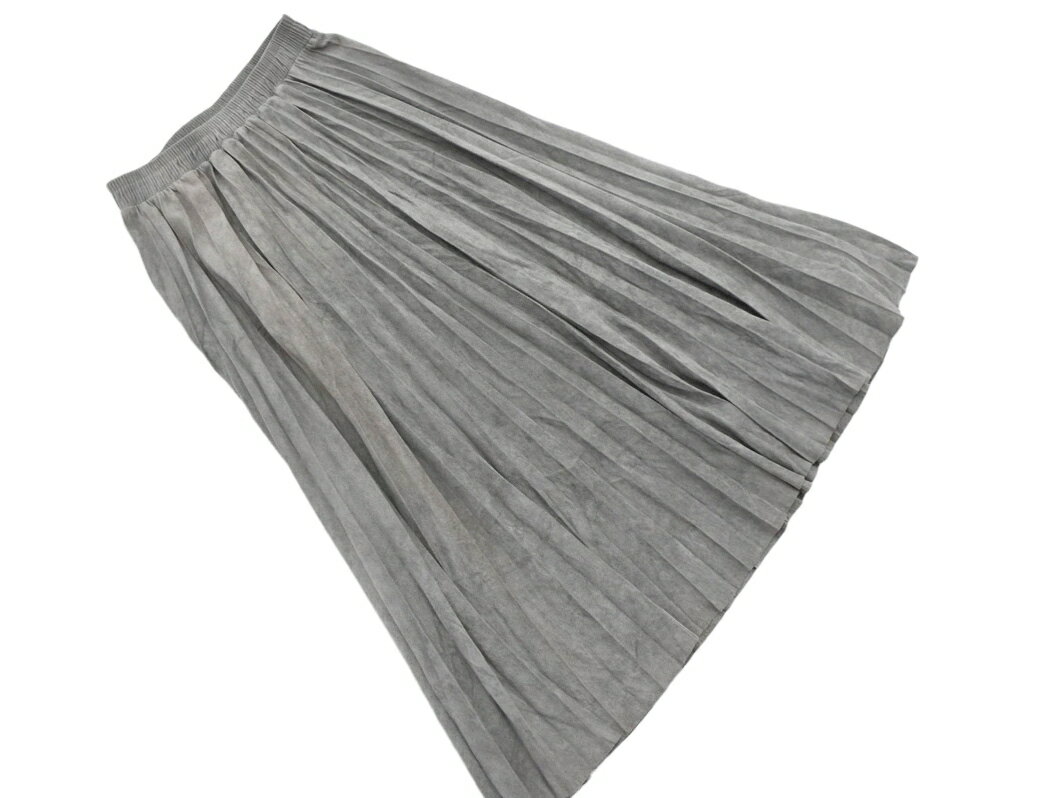 fifth フィフス スウェード調 プリーツ スカート グレー ◇■ ☆ fla2 レディース【USED】【中古】【古着】【ブランド古着買取・販売ABJ】