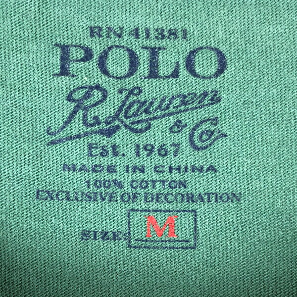 【古着】 RALPH LAUREN ラルフローレン ワンポイントTシャツ グリーン系 レディースM 【中古】 n002911