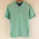 【古着】 TOMMY HILFIGER トミー・ヒルフィガー ブランドポロシャツ 無地 グリーン系 ユースL 【中古】 n005519