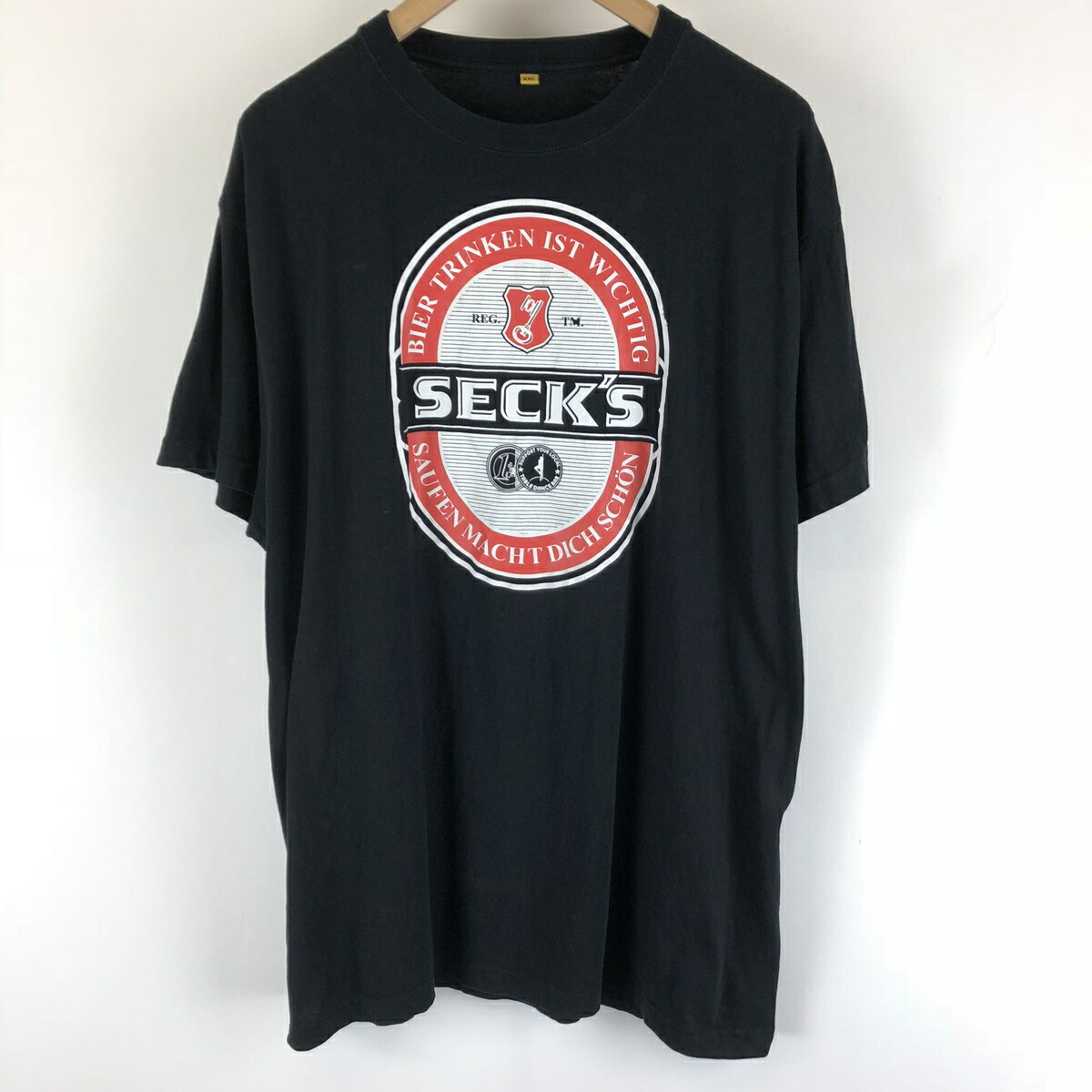 【古着】 SECK'S セックス ロゴプリントTシャツ TABLE DANCE BAR ブラック系 メンズXL以上 【中古】 n0..