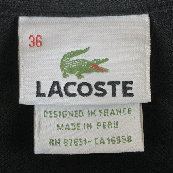 【古着】 LACOSTE ラコステ 無地ポロシャツ ブラック系 レディースS 【中古】 n007186