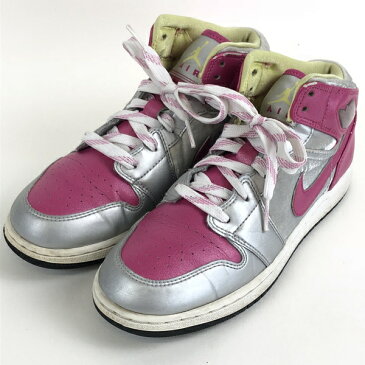 【古着】 NIKE ナイキ スポーツスニーカー　GIRLS AIR JORDAN 1 MID ピンク系 レディース23.5cm n007996