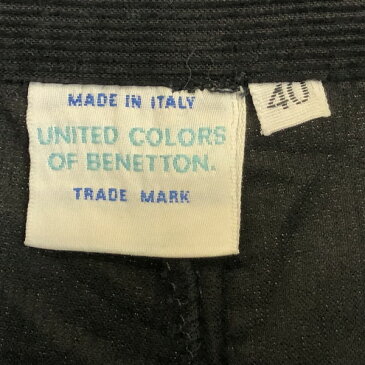 【古着】 BENETTON ベネトン ガウチョパンツ コーデュロイ ウエストゴム 半端丈 ブラック系 レディースL 【中古】 n009104