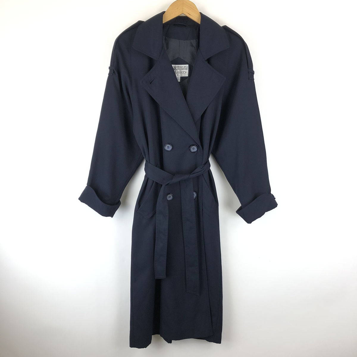 【古着】 Gallery トレンチコート ネイビー系 レディースL 【中古】 n013495