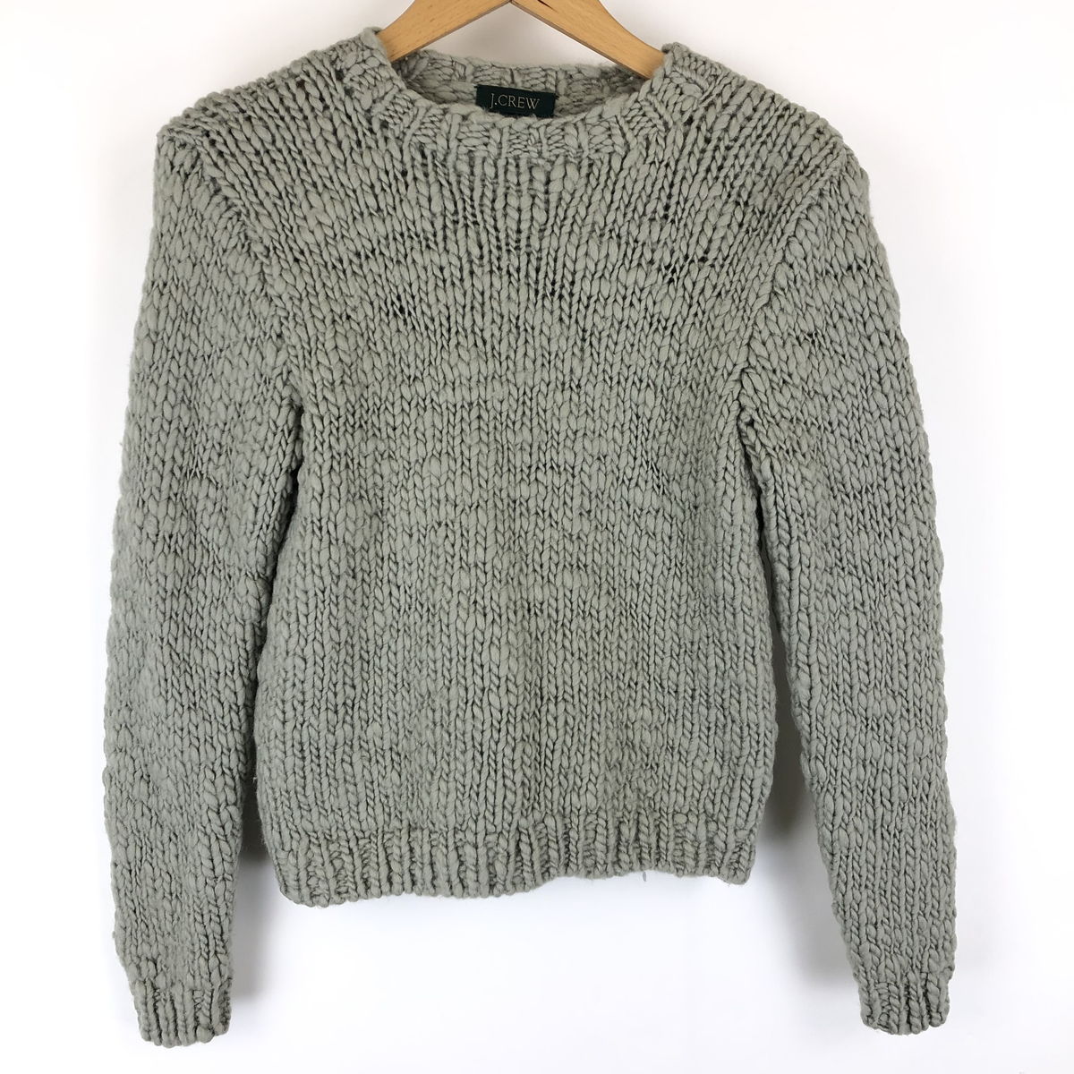 【古着】 J.CREW ジェイクルー 無地セーター スラブセーター 無地 グリーン系 レディースS 【中古】 n013542