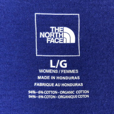 【古着】 THE NORTH FACE ノースフェイス ロゴプリントTシャツ　Vネック パープル系 レディースL 【中古】 n014384