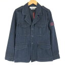 【古着】 TOMMY HILFIGER トミー・ヒルフィガー ミリタリージャケット デニム後染め ネイビー系 レディースM 【中古】 n014802