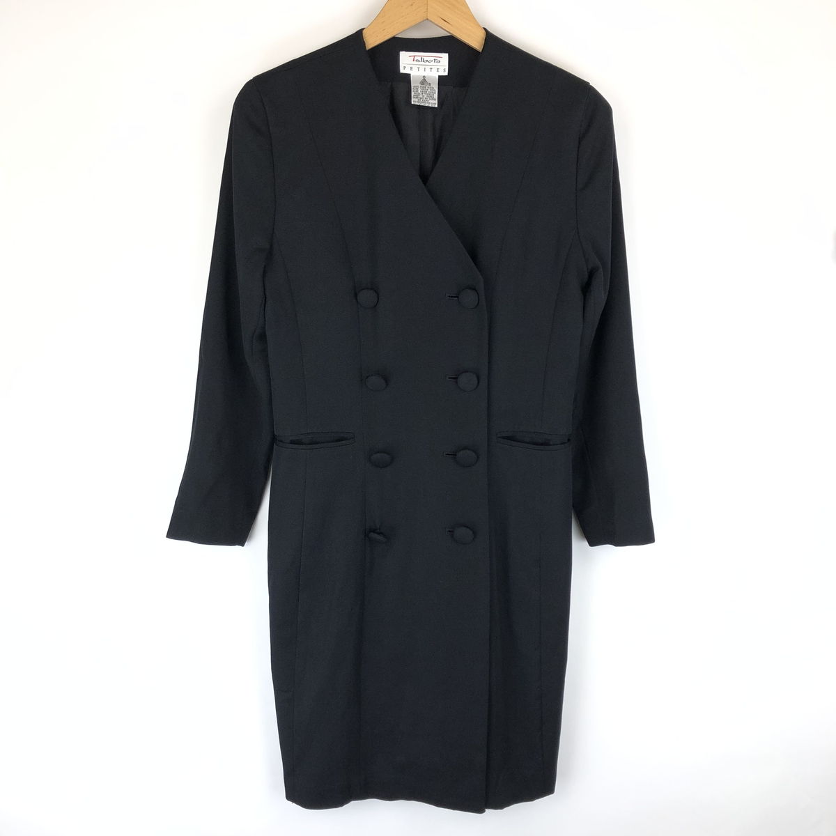 Talbots レディースジャケット ロングジャケット ノーカラー ダブルブレスト 80年代 ブラック系 レディースS