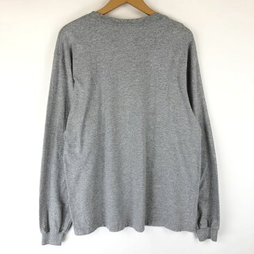 【古着】 adidas アディダス ロゴプリントTシャツ 長袖 グレー系 メンズL 【中古】 n015010
