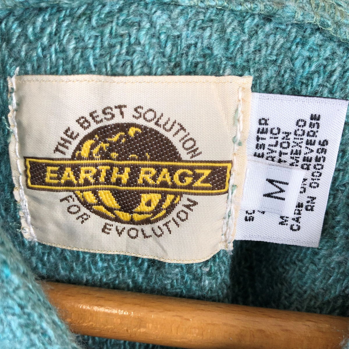 【古着】 EARTH RAGZ メキシカンパーカー バハシャツ sealion 無地 グリーン系 メンズM 【中古】 n016131