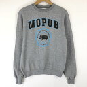 【古着】 Champion チャンピオン ロゴプリントスウェット MOPUB ハリネズミ グレー系 レディースM n016410