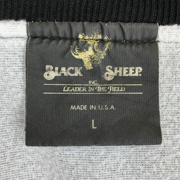 BLACK SHEEP ナイロンスタジャン ワッペン付き CIRCUS CIRCUS ラスベガス ヴィンテージ ブラック系 メンズL