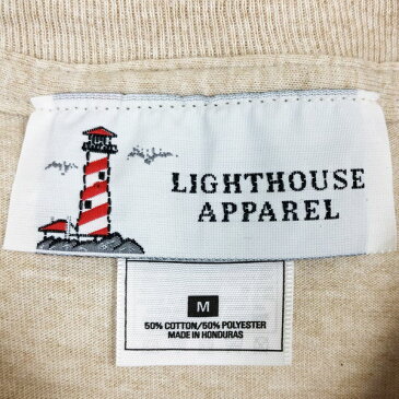 LIGHT HOUSE APPAREL キャラクターTシャツ　刺繍・ワッペン　クマちゃん　ピクニック　大きいサイズ ベージュ系 メンズM