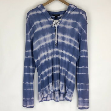 【古着】 CHAPS チャップス ラルフローレン tシャツパーカー レースアップ タイダイ柄 ブルー系 レディースL 【中古】 n019047