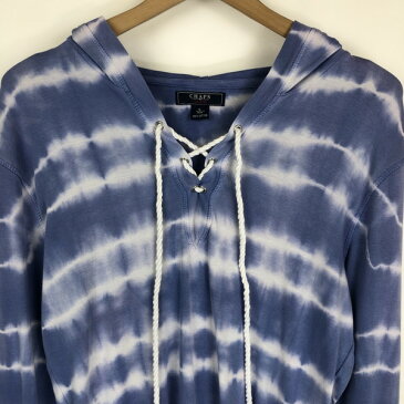 【古着】 CHAPS チャップス ラルフローレン tシャツパーカー レースアップ タイダイ柄 ブルー系 レディースL 【中古】 n019047