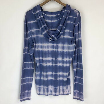 【古着】 CHAPS チャップス ラルフローレン tシャツパーカー レースアップ タイダイ柄 ブルー系 レディースL 【中古】 n019047