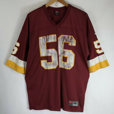 【古着】 NIKE ナイキ アメフトジャージ ゲームシャツ Washington Redskins ワイン系 メンズL 【中古】 n019339