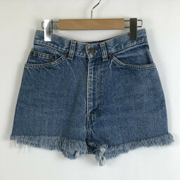 【古着】 Levi's リーバイス デニムショートパンツ カットオフ ジップフライ ブルー系 レディースW26 【中古】 n019550