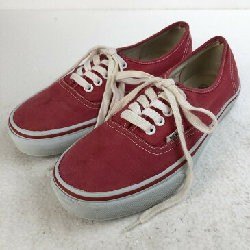 【古着】 VANS ヴァンズ キャンバススニーカー オーセンティック レッド系 レディース24.0cm 【中古】 n020370