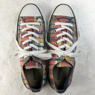 【古着】 CONVERSE コンバース キャンバススニーカー　オールスター　チェック柄 ピンク系 レディース24.0cm n020369