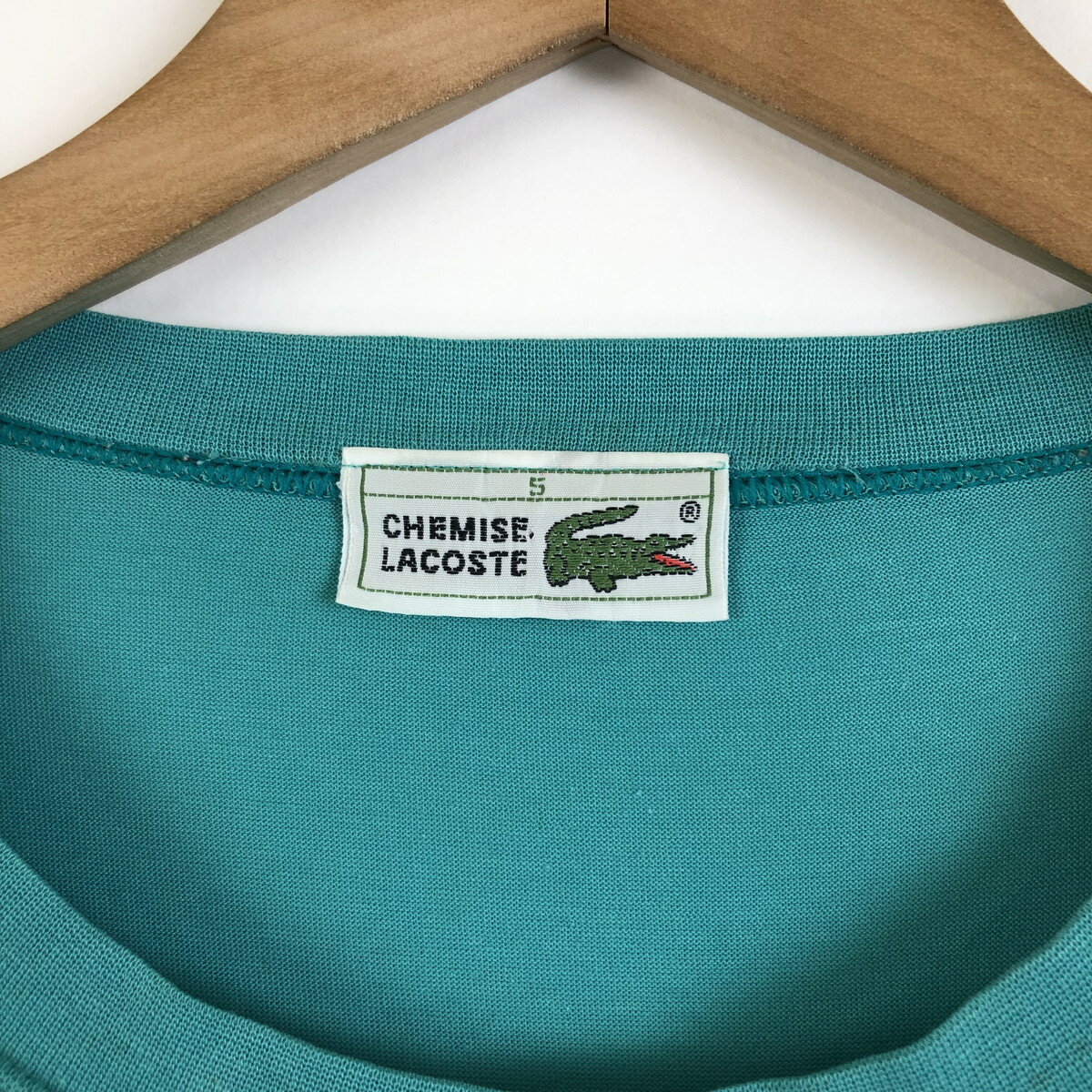 CHEMISE LACOSTE ラコステ ワンポイントTシャツ フレンチラコステ フララコ 70-80年代 グリーン系 メンズXL