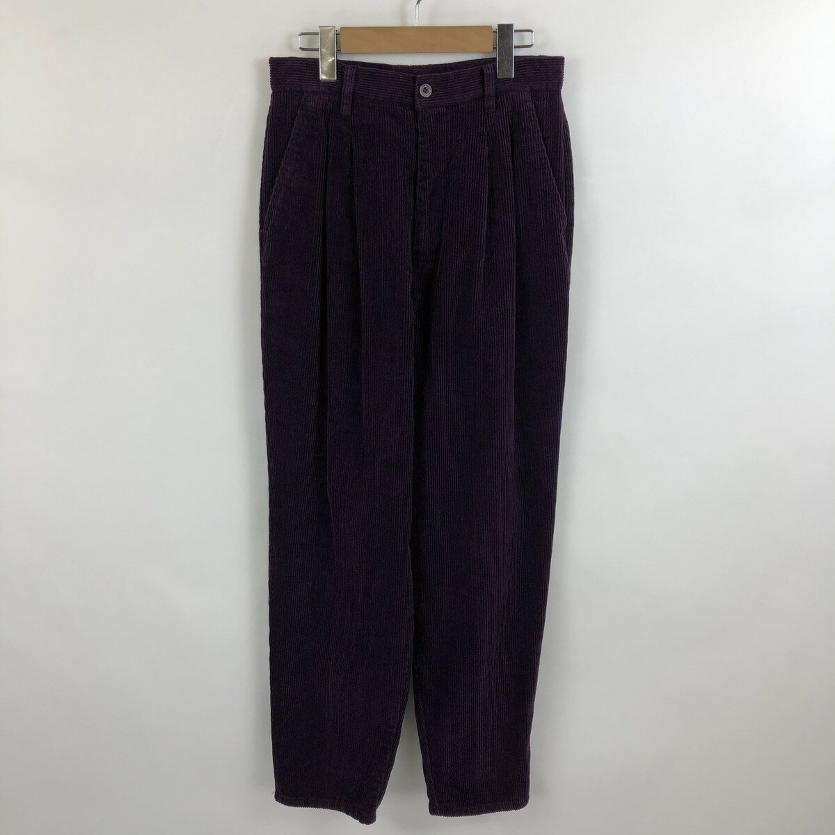 【古着】 northern reflection コーデュロイパンツ 太畝 ツータック ヴィンテージ パープル系 レディースW28 n020688