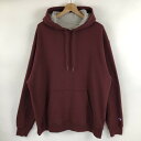 【古着】 Champion チャンピオン 無地パーカー ワンポイント ワイン系 メンズXL 【中古】 n021892