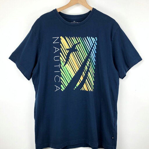 【古着】 NAUTICA ノーティカ プリントTシャツ ネイビー系 メンズXL 【中古】 n023781 【古着】 NAUTICA ノーティカ プリントTシャツ ネイビー系 メンズXL 【中古】 n023781