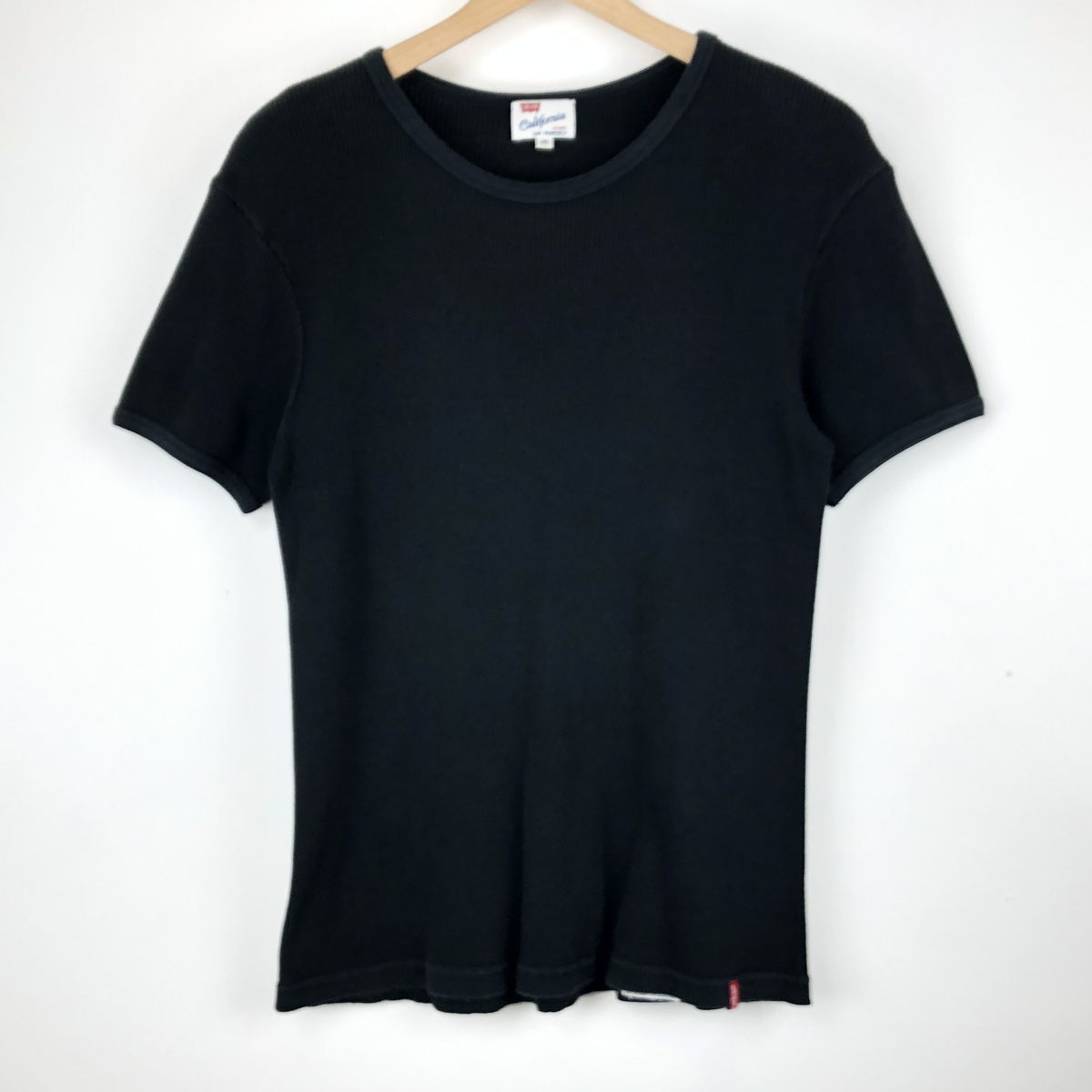 【古着】 Levi's リーバイス 無地Tシャツ テレコ リブ素材 ブラック系 メンズM 【中古】 n023783