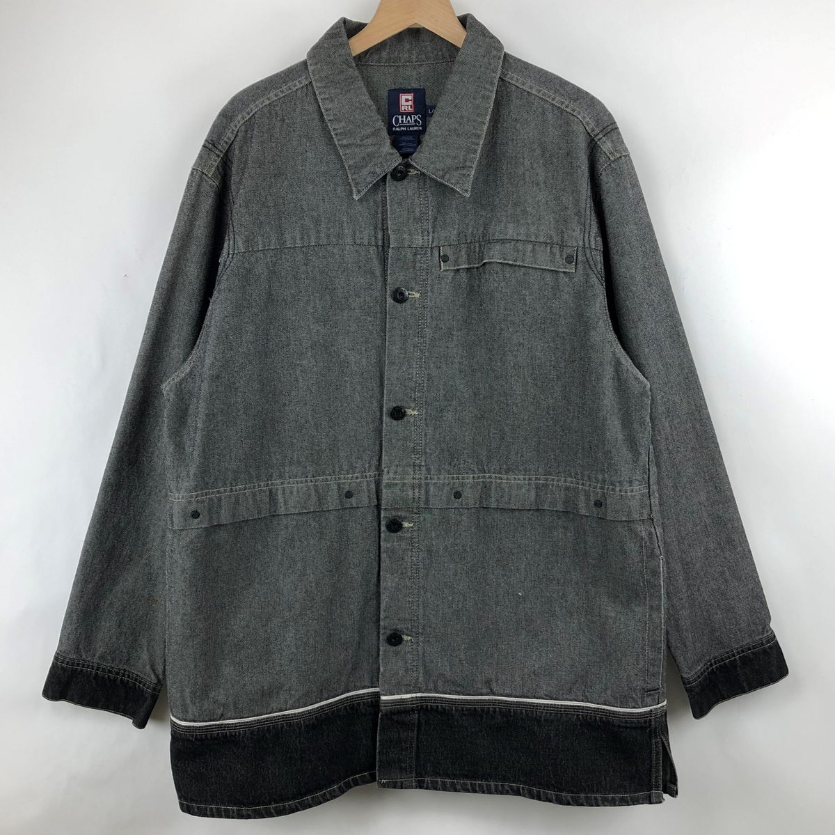 【古着】 CHAPS チャップス RALPH LAUREN デニムカバーオール グレー系 メンズXL 【中古】 n023889