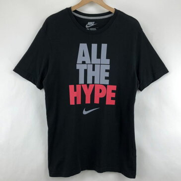 【古着】 NIKE ナイキ ロゴプリントTシャツ ブラック系 メンズM 【中古】 n024283