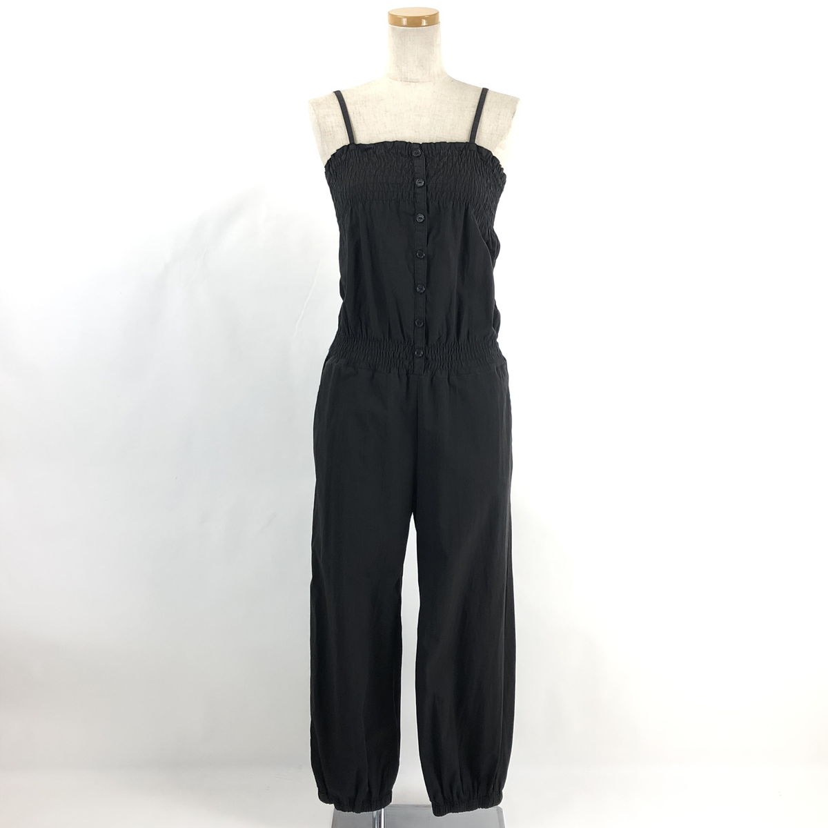 【古着】 サロペット オールインワン 無地 ブラック系 レディースM 【中古】 n024387