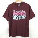 【古着】 Champion チャンピオン ロゴプリントTシャツ AGGIE SISTER ワイン系 レディースM 【中古】 n024541