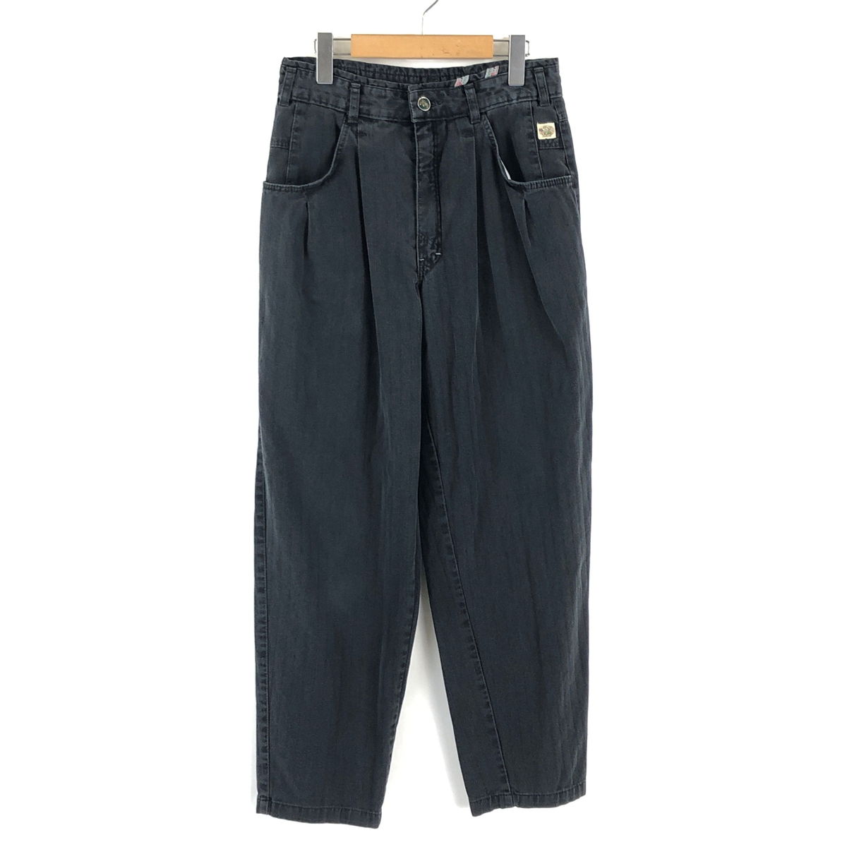 【古着】 Tweans レディース デニムパンツ デザインもの テーパード 80年代 ヴィンテージ ブラック系 レディースW29 【中古】 n025385