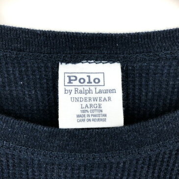 【古着】 RALPH LAUREN ラルフローレン サーマル 長袖 ネイビー系 メンズL 【中古】 n025930