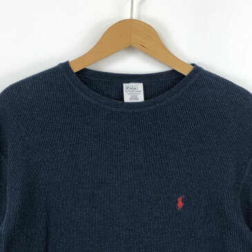 【古着】 RALPH LAUREN ラルフローレン サーマル 長袖 ネイビー系 メンズL 【中古】 n025930