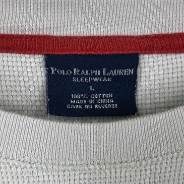 【古着】 RALPH LAUREN ラルフローレン SLEEP WEAR サーマル ミニワッフル 長袖 グレー系 メンズL 【中古】 n025932