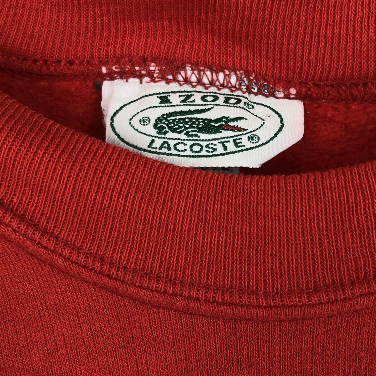 【古着】 IZOD LACOSTE アイゾッド ラコステ ロゴプリントスウェット made in USA 80-90年代 ヴィンテージ レッド系 メンズXS 【中古】 n026266