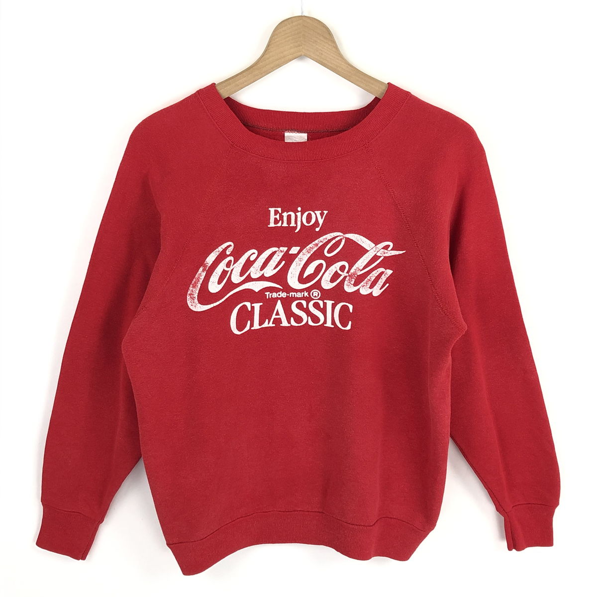 【古着】 COCA COLA コカコーラ ロゴプリントスウェット TULTEX 80年代 ヴィンテージ レッド系 メンズM 【中古】 n026270