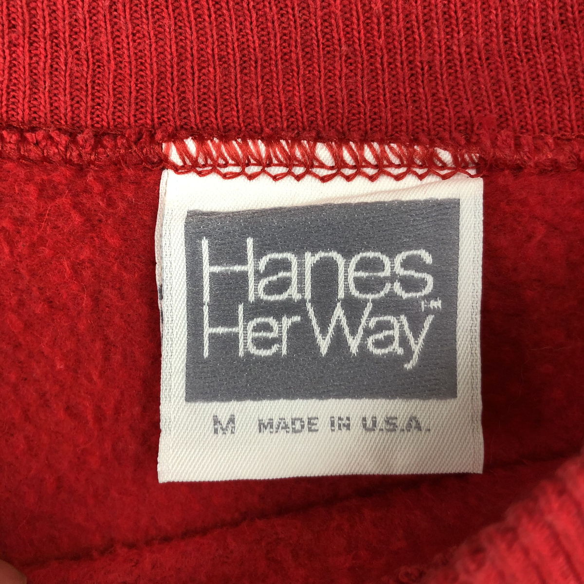 【古着】 Hanes ヘインズ HerWay 無地スウェット ラグランスリーブ made in USA レッド系 レディースM 【中古】 n027598