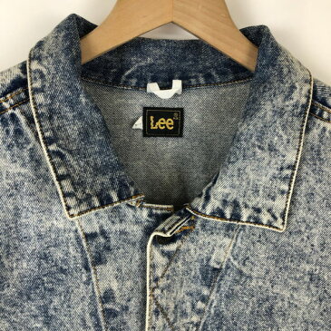 【古着】 Lee リー ケミカルウォッシュ デニムジャケット 大きいサイズ 90年代 ブルー系 メンズXL 【中古】 n027789