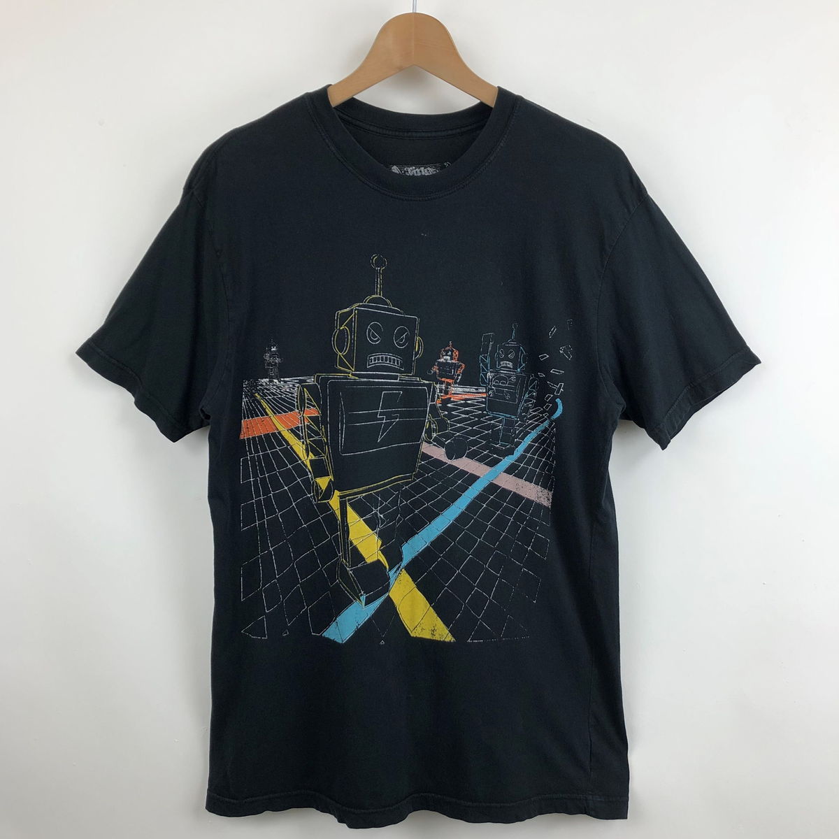 楽天古着Lab【古着】 キャラクタープリントTシャツ ロボット おもちゃ ブラック系 メンズM 【中古】 n029705