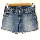 【古着】 Levi's リーバイス 529 デニムショートパンツ カットオフ ユーロリーバイス スペイン製 ブルー系 レディースW28 【中古】 n030312