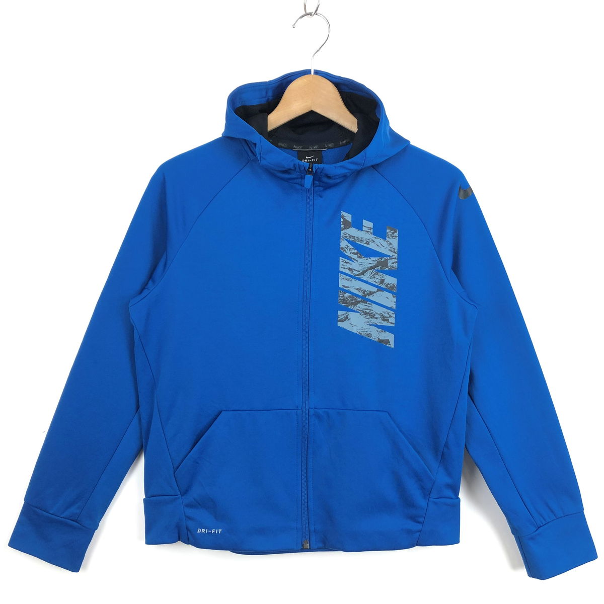 【古着】 NIKE ナイキ ジャージ・トラックジャケット フード付き DRI-FIT ブルー系 レディースL 【中古】 n030575