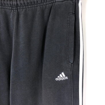 【古着】 adidas アディダス スウェットパンツ サイドライン ブラック系 メンズL 【中古】 n031185