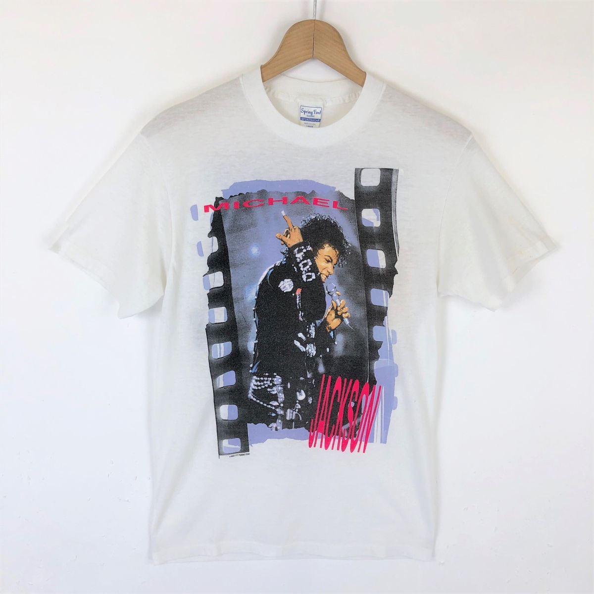 【古着】 マイケル・ジャクソン MICHAEL JACKSON バンドTシャツ BAD tour88 USA製 ムーンウォーク 1980年代 当時もの ヴィンテージ ホワイト系 メンズXS 【中古】 n032306