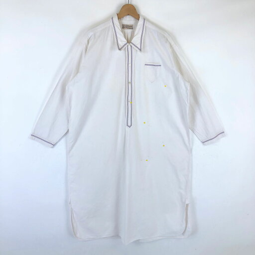 【古着】 Rielefelder グランパシャツ シャツワンピース アンティーク ヴィンテージ 長袖 ホワイト系 レディースXL 【中古】 n032931 【古着】 Rielefelder グランパシャツ シャツワンピース アンティーク ヴィンテージ 長袖 ホワイト系 レディースXL 【中古】 n032931