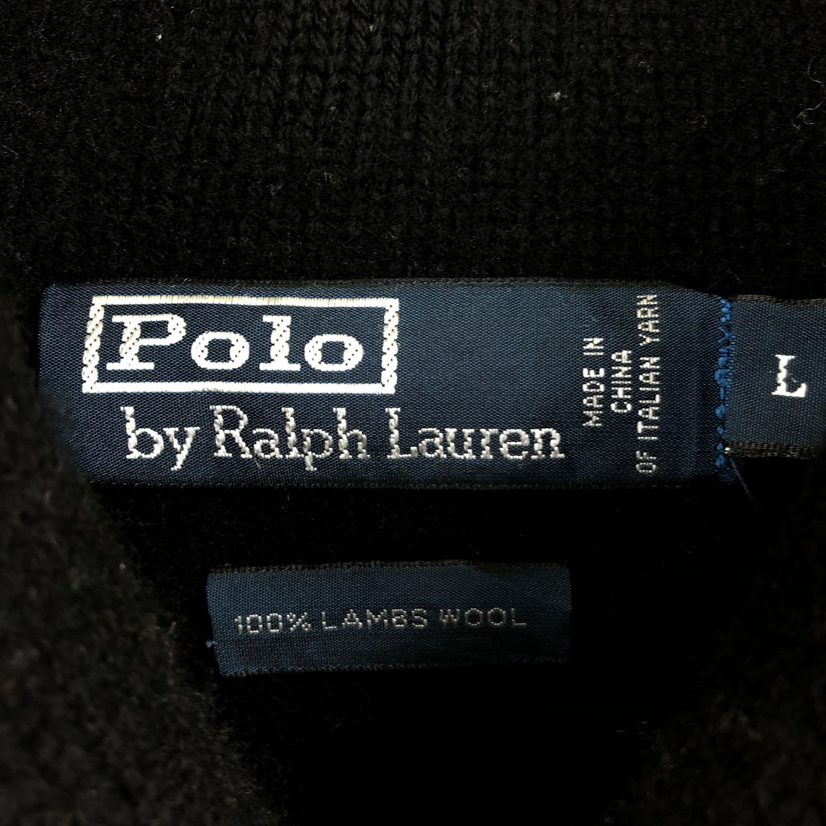 【古着】 RALPH LAUREN ラルフローレン ウールセーター ショールカラー 厚手 90年代 ブラック系 メンズM 【中古】 n033082