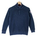 【古着】 TOMMY HILFIGER トミー・ヒルフィガー コットンセーター スウェット切換え キッズもの ネイビー系 レディースS 【中古】 n033424