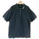 【古着】 IZOD ポロシャツ ボーダー柄 ジャガード グレー系 メンズXL 【中古】 n034524(4)